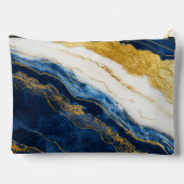 Luxueus marineblauw & bladgoud marmer etui (Achterkant)