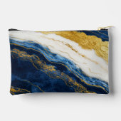 Luxueus marineblauw & bladgoud marmer etui (Achterkant)