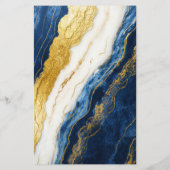 Luxueus marineblauw & bladgoud marmer flyer (Achterkant)