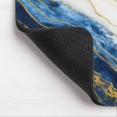 Luxueus marineblauw & bladgoud marmer muismat (Hoek)