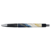 Luxueus marineblauw & bladgoud marmer pen (Voorkant)