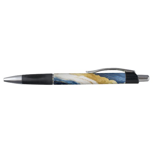 Luxueus marineblauw & bladgoud marmer pen (Bovenkant)