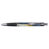 Luxueus marineblauw & bladgoud marmer pen (Achterkant)