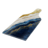 Luxueus marineblauw & bladgoud marmer snijplank (Hoek)