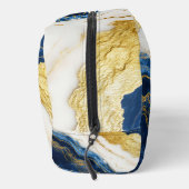 Luxueus marineblauw & bladgoud marmer toilettasje (Rechts)