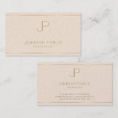 Luxueus monogram Elegant Modern Elite Sjabloon Visitekaartje (Voorkant / Achterkant)