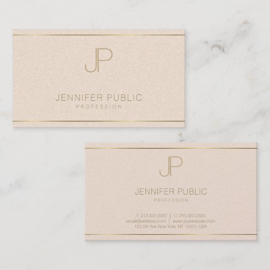 Luxueus monogram Elegant Modern Elite Sjabloon Visitekaartje (Voorkant / Achterkant)