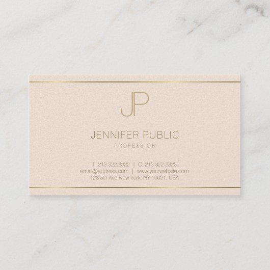 Luxueus monogram Elegant Modern Elite Sjabloon Visitekaartje (Achterkant)