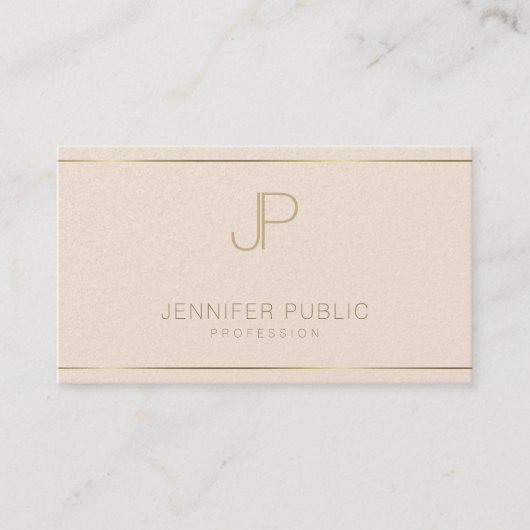 Luxueus monogram Elegant Modern Elite Sjabloon Visitekaartje (Voorkant)