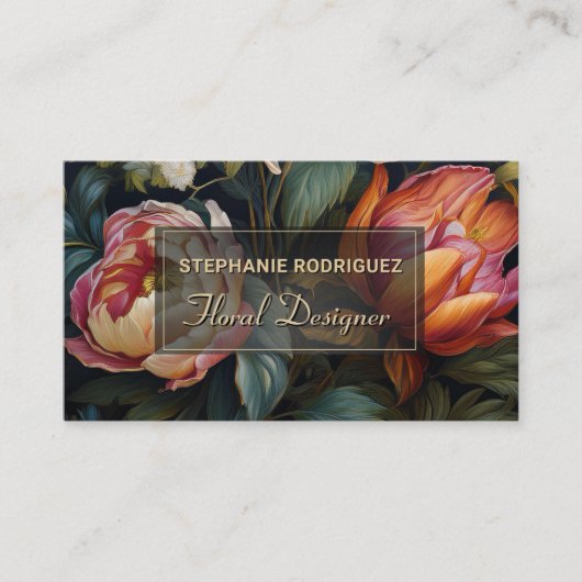Luxueus Nederlands Bloemschilderij Bloemontwerp Visitekaartje (Voorkant)