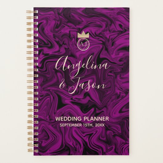 Luxueus Paarse Bruiloft Planner (Voorkant)