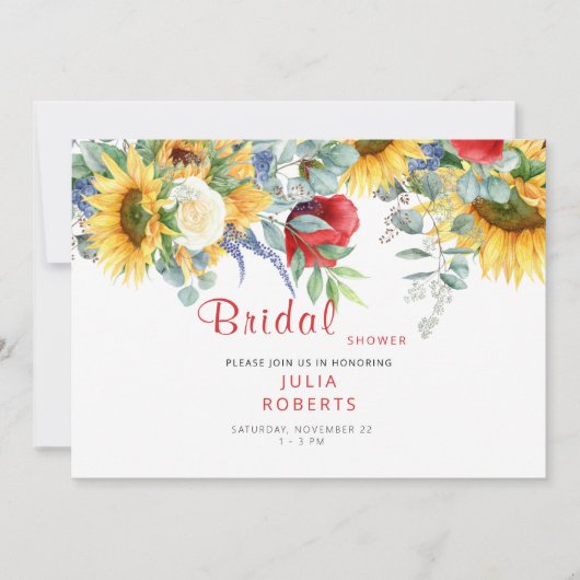 Luxueus rood bloemenToscaans Vrijgezellenfeest Kaart (Voorkant)