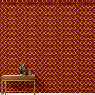 luxueus rood en goud geometrisch 2 behang