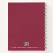 Luxueus Rood Stevig Kleur Vlak Monogram Notitieboek (Achterkant)