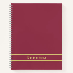 Luxueus Rood Stevig Kleur Vlak Monogram Notitieboek