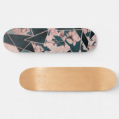 Luxueus Roos Gold Artsy Floral Geometric Pattern Persoonlijk Skateboard (Horizontaal)
