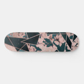 Luxueus Roos Gold Artsy Floral Geometric Pattern Persoonlijk Skateboard (Horizontaal)