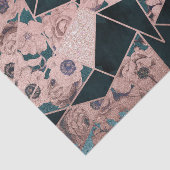 Luxueus Roos Gold Artsy Floral Geometric Pattern Tissuepapier (Detail)