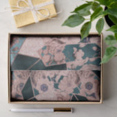 Luxueus Roos Gold Artsy Floral Geometric Pattern Tissuepapier (Geschenk)