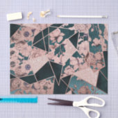 Luxueus Roos Gold Artsy Floral Geometric Pattern Tissuepapier (Craft)