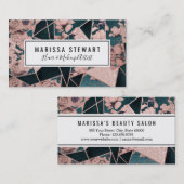 Luxueus Roos Gold Artsy Floral Geometric Pattern Visitekaartje (Voorkant / Achterkant)