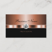 Luxueus Roos Gold Black met Faux Rhinestones Visitekaartje (Voorkant)