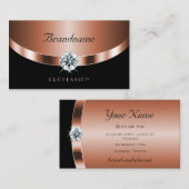 Luxueus Roos Gold Black Shimmery Jewels Diamonds Visitekaartje (Voorkant / Achterkant)