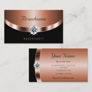 Luxueus Roos Gold Black Shimmery Jewels Diamonds Visitekaartje