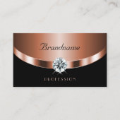 Luxueus Roos Gold Black Shimmery Jewels Diamonds Visitekaartje (Voorkant)
