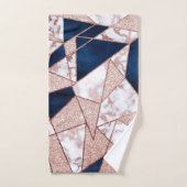 Luxueus Roos Gold Glitter Geometric Marble Bad Handdoek (Handdoek)