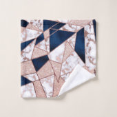 Luxueus Roos Gold Glitter Geometric Marble Bad Handdoek (Wasdoekje)
