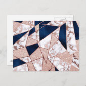 Luxueus Roos Gold Glitter Geometric Marble Briefkaart (Voorkant / Achterkant)