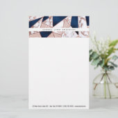 Luxueus Roos Gold Glitter Geometric Marble Briefpapier (Staand voorkant)