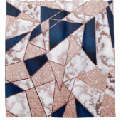 Luxueus Roos Gold Glitter Geometric Marble Douchegordijn (Voorkant)