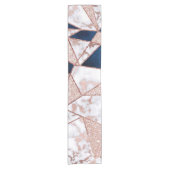 Luxueus Roos Gold Glitter Geometric Marble Korte Tafelloper (Voorkant)