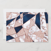Luxueus Roos Gold Glitter Geometric Marble Save The Date (Achterkant)