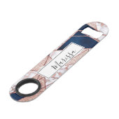 Luxueus Roos Gold Glitter Geometric Marble Speed Flessenopener (Voorkant Gekanteld)