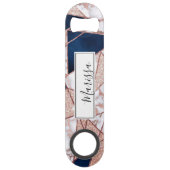 Luxueus Roos Gold Glitter Geometric Marble Speed Flessenopener (Voorkant)