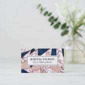 Luxueus Roos Gold Glitter Geometric Marble Visitekaartje (Staand voorkant)