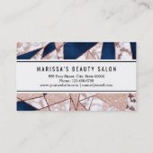 Luxueus Roos Gold Glitter Geometric Marble Visitekaartje (Achterkant)