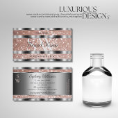 Luxueus Roos Gold Glitter Stars Monogram Silver Visitekaartje