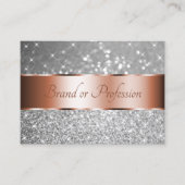 Luxueus Roos Gold Silver Glitter Luminous Stars Visitekaartje (Voorkant)