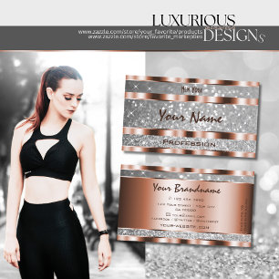 Luxueus Roos Gold Silver Glitter Stars Elegant Visitekaartje