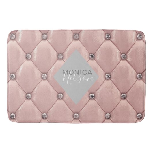 luxueus roos goudtufmonogram badmat (Voorkant)