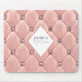 luxueus roos goudtufmonogram muismat (Voorkant)