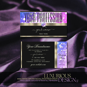 Luxueus Roze Paarse Sparkle Glitter Black Gold Visitekaartje
