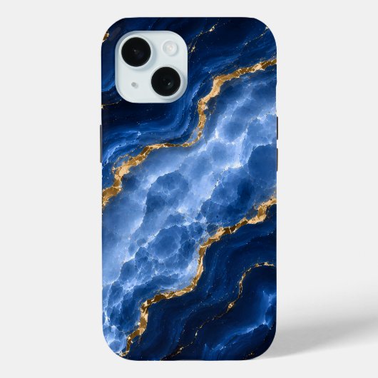Luxueus saffier marmer agaat Case-Mate iPhone case (Achterkant)
