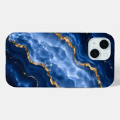 Luxueus saffier marmer agaat Case-Mate iPhone case (Achterkant (horizontaal))