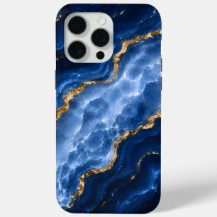 Luxueus saffier marmer agaat iPhone 15 pro max hoesje