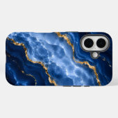 Luxueus saffier marmer agaat Case-Mate iPhone case (Achterkant (horizontaal))